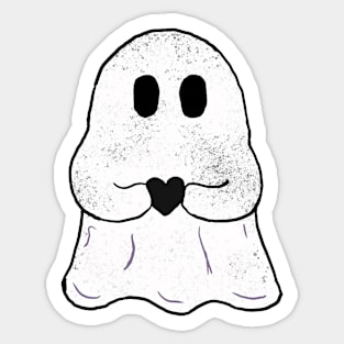 Valentine’s Day ghost black heart cute sticker cute design Sticker